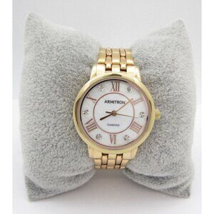 Women Armitron Diamond Quartz WR Analog 30mm Round Watch (H79) "New Battery"